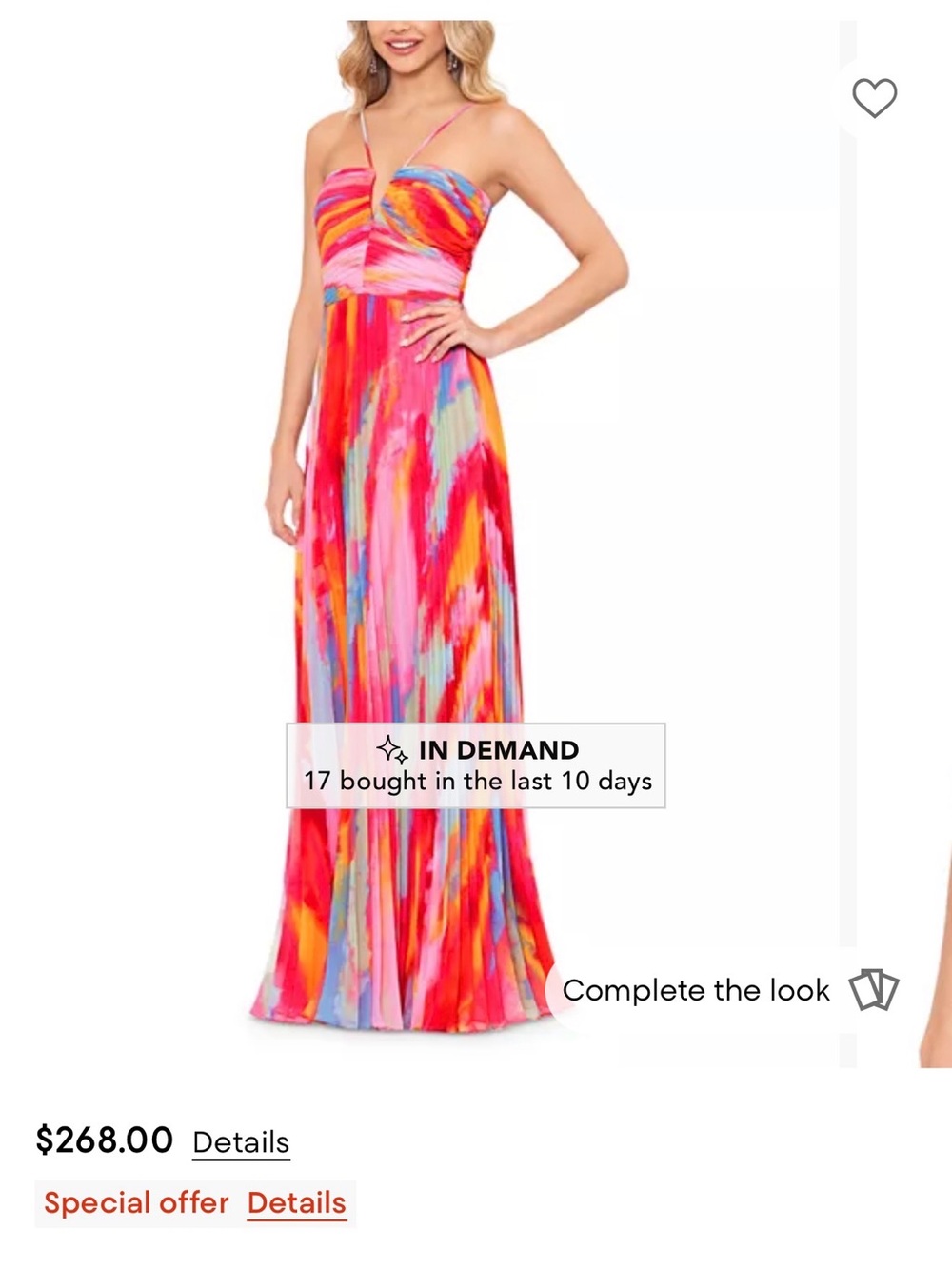 Xscape evenings Vibrant Multicolor Strappy Maxi Dress